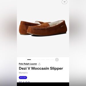 Polo Ralph Lauren Tan Moccasin Slippers Dezi V NIB SZ 11